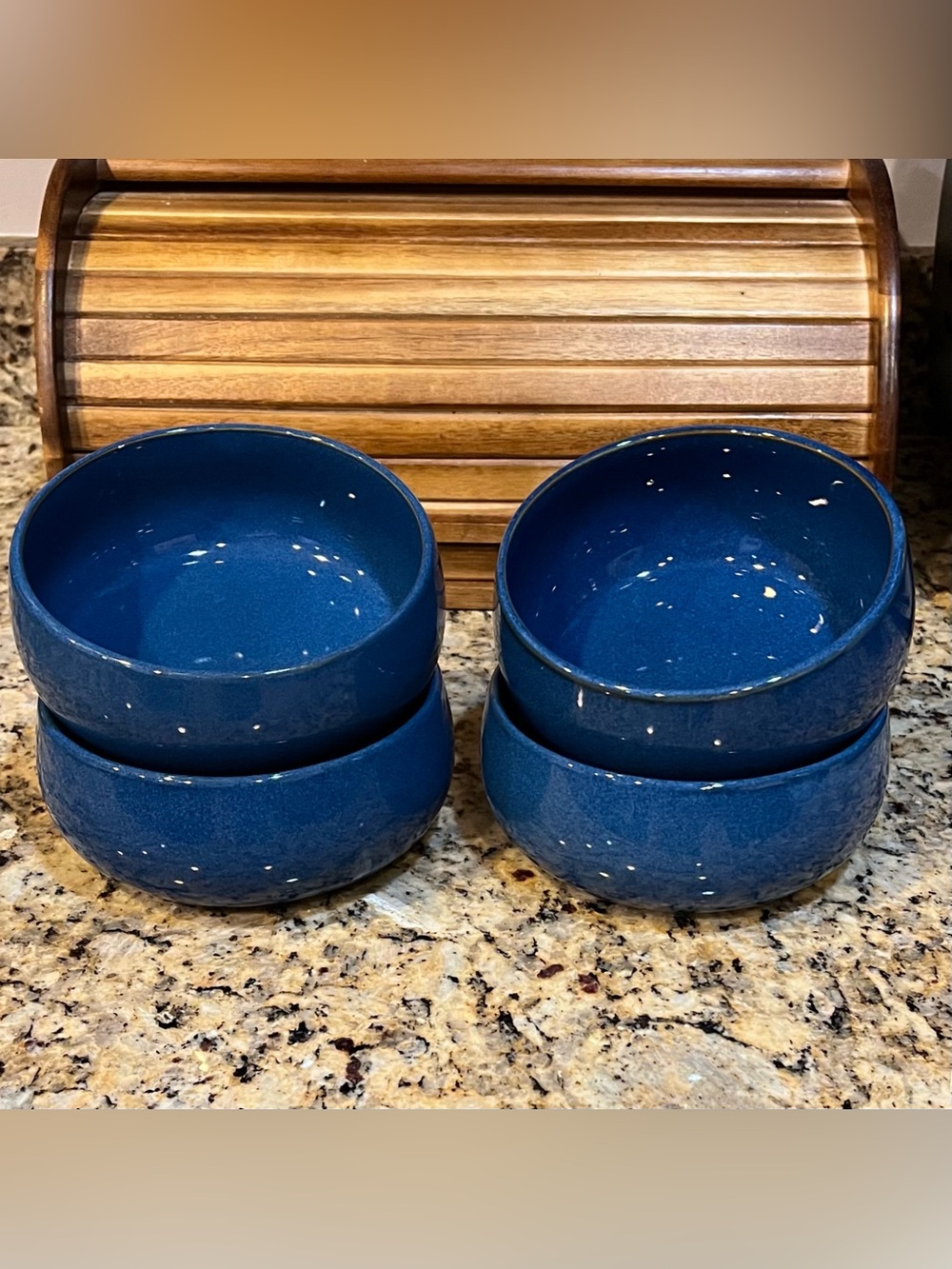 Crate & Barrel Aaron Probyn Lake Blue Bowls Set of 4